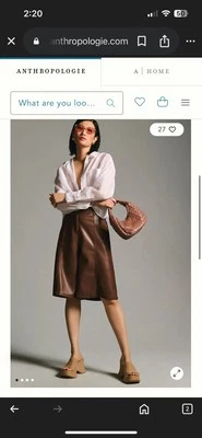 Pantalones Cortos Avec Les Filles Anthropologie Cuero Sintético Marrón, XS. Foto 1 de 4