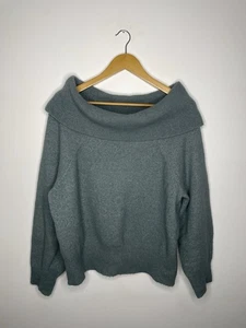 Oliver Bonas Women’s Dusky Bardot Turquoise Blue Jumper Size 12 - Picture 1 of 4