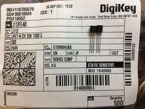 J113 ON SEMI TRANSISTOR J-113 N-CHNL J-FET TO-92 ROHS 25 PIECES - Picture 1 of 1