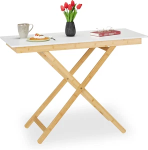 Tavolino Pieghevole Da Cucina, Salotto O Balcone, Tavolo Da Caffè, Bambù E MDF, - Foto 1 di 12