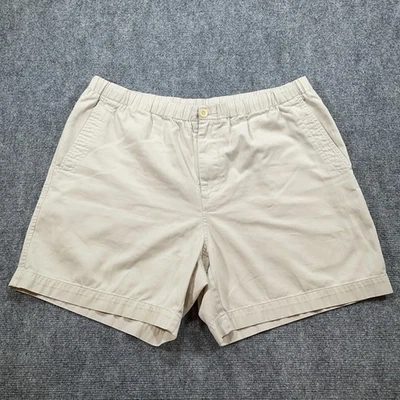 Nautica Clipper Shorts Mens L Beige Relaxed Fit Elastic Waist Drawstring Stretch - Image 1 of 4