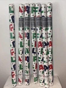 Hallmark Brand Recyclable Wrapping Paper Fa La La La La 35 Sq Ft W/ Cutting Line - Picture 1 of 4