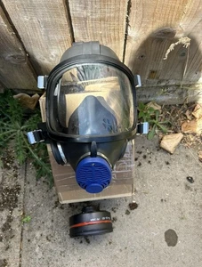 Sabre Full Face Gas Mask Respirator Blue Front Filter Tactical Industrial Mask - Picture 1 of 1