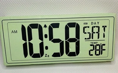 Reloj atómico: reloj de pared digital grande; temporizador de cuenta arriba y abajo nuevo en caja Foto 1 de 3