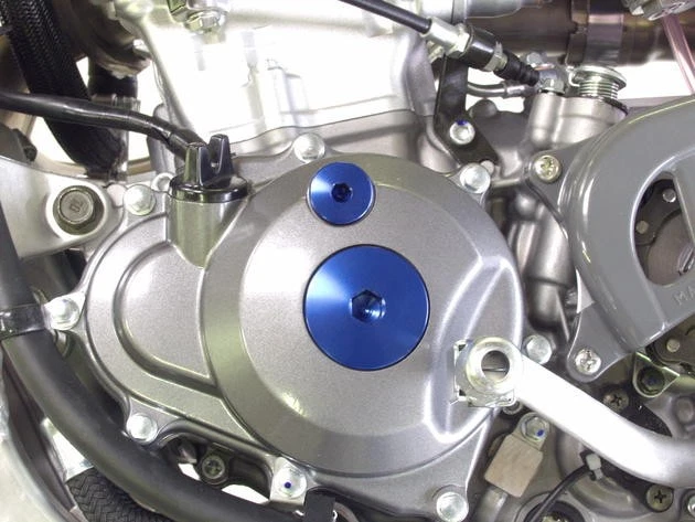 Works Connection Engine Plugs Aluminum Blue for Yamaha WR250F/WR450F/YZ450F - Image 1 of 1