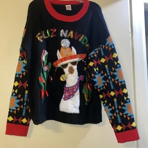 Holiday Time Women's Feliz Navidad Llama Ugly Christmas Sweater L (12-14) 3D - Picture 1 of 3