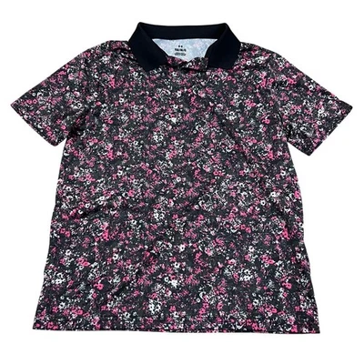 Under Armour Boys Pink + Black Splattered Lightweight Polo Youth Large - Image 1 of 2