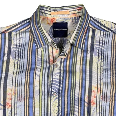 Tommy Bahama Men's Striped Floral Shirt Long Sleeve Button Up L - Image 1 of 4