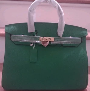 Bolso de mano con cierre de cuero granulado talla 35 sin marca - Imagen 1 de 13