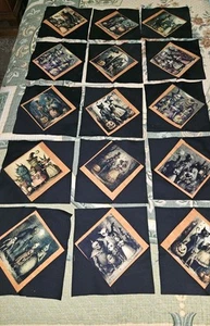 Lot Of 15 Handmade Halloween Haunted House Creepsville Quilt Blocks 8.5"New - Picture 1 of 13