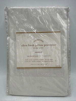 Protetor de travesseiro Pottery Barn ultra fresco tamanho padrão branco 230 TC NOVO!  - Imagem 1 de 3