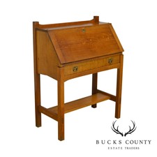 desk slant front antique mission writing oak