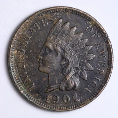 1904 Indian Head Cent Penny GREAT DETAILS B009 - Image 1 of 2