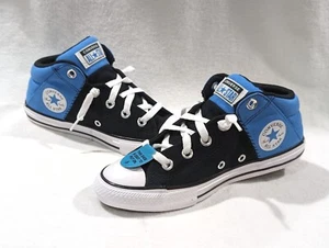 Converse Boy's CTAS Axel Blue/Black Mid Top Sneakers-Assorted Sizes NWB A06373F - Picture 1 of 7