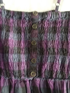 1 PC JASMINE & PLAID DRESS WITH STRAPS BY GM FROM INDIA ASSORTED SIZES FREE SHIP - Picture 1 of 2