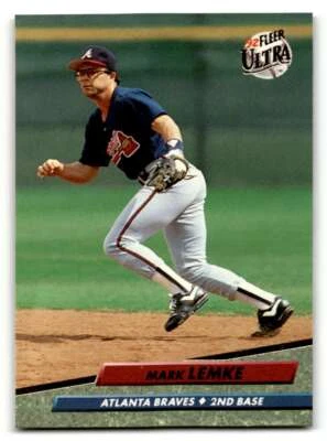 1992 Ultra #165 Mark Lemke    Atlanta Braves Baseball Cards NM Near Min ID:55754 - Image 1 of 2