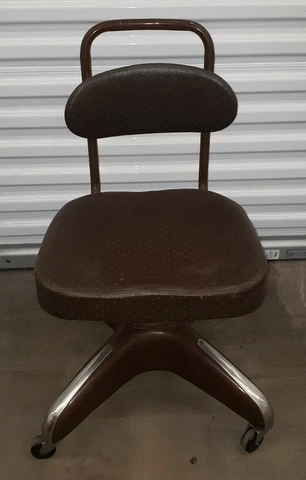 Hamilton Cosco Brown Swivel Industrial Mid Century Modern Tanker Chair Office Cover