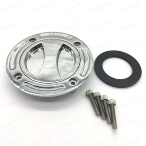 Chrome Keyless Fuel Tank Gas Cap For Suzuki Hayabusa GSX1300R 1999-2007 TL1000R - Picture 1 of 5