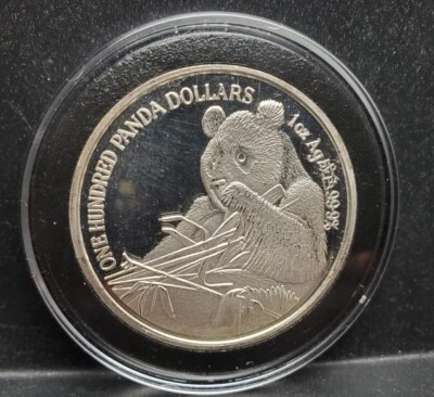 1989 Hong Kong Coin Exposition 1oz Silver $100 Panda Dollar Proof Coin - Image 1 of 4