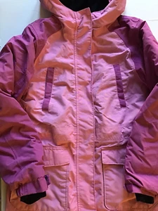 Girls Size Large 10-12 Lands End Winter Coat Outerwear Squall Pink Purple - Picture 1 of 12