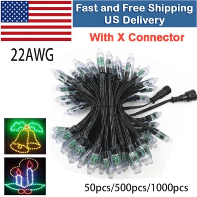 Luz LED de píxeles direccionable digital difusa color sueño 12V WS2811 RGB 1000 un. Foto 1 de 4