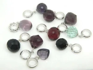 *BUY 1 GET 1* Lot of 10 ENDLESS COOL COLORS 925 Sterling Dangle Charms Purple ++ - Picture 1 of 5