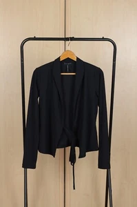Sarah Pacini Nylon Strickjacke Bluse mit Gürtel leicht Langarm Oberteil Gr. 1 - Bild 1 von 6