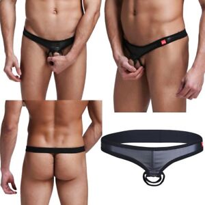 US Men Lingerie Backless Cock Sock Sling Ring Bikini G-string Thong Underwear