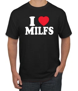 Camiseta gráfica I Love MILFS I Heart Hot Moms clasificación R humor para hombres - Imagen 1 de 26