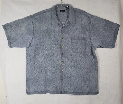 Camisa Hawaiana Glory Desteñida Para Hombres 2XL 2XL Grande Azul Floral Abotonada Manga Corta Foto 1 de 4