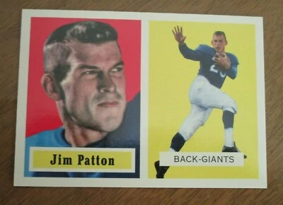 1994 TOPPS ARCHIVES FOOTBALL  1957 TOPPS  JIM PATTON   #  83   NEW YORK GIANTS - Image 1 of 4