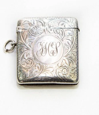 EDWARDIAN SILVER VESTA CASE BY HENRY CHARLES FREEMAN BIRMINGHAM 1908. - Image 1 of 4