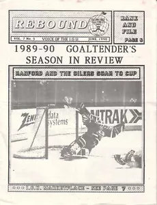 IGU Unión Internacional de Porteros Junio 1990 Rebote revista Bill Ranford - Imagen 1 de 1