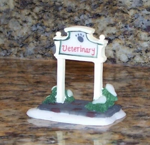 O'Well Veterinary Clinic Outdoor Sign, Miniature Christmas Village Figurine RARE - Picture 1 of 3