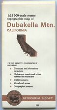 USGS Topographic Map DUBAKELLA MTN. California 1981 - 25K -