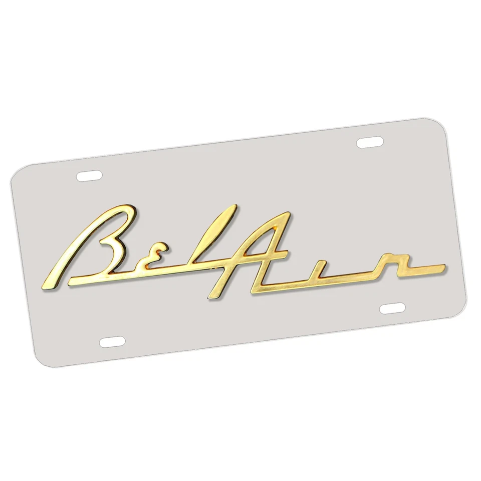 1950 年代 Bel Air 外部颜色经典汽车设计铝制车牌 — 第 1/1 张图片