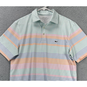 Vineyard Vines Shirt Men Medium OTG Multi Candy Stripe Sankaty Polo Golf NEW A49