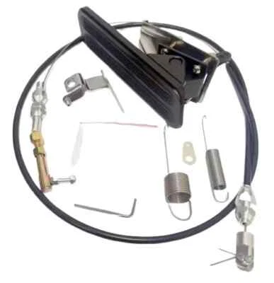 Street Rod Floor Mount Gas Pedal w/ 36" Throttle Cable+Bracket+Spring Set BLK - Image 1 of 4