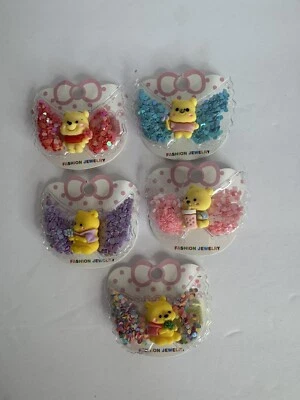 Winni The Pooh Ala de Confeti - Pinzas para el Cabello LOTE de 5 NUEVO Foto 1 de 4