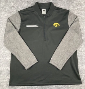 Iowa Hawkeyes Mens Quarter Zip Pullover XL Russell Colorblock Long Sleeve - Picture 1 of 6
