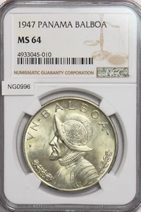 Panama 1947 Balboa NGC MS64 NG0996 combine shipping - Picture 1 of 4