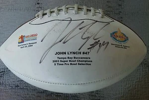 Super Bowl XXXVII 2003 Champions NFL Buccaneers John Lynch #47 Signed Football - Picture 1 of 5