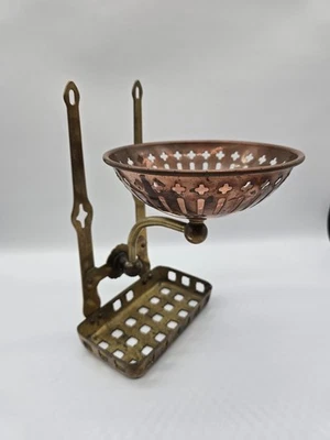 Antique Brass And Copper Soap Sponge Holder Wall Mount San-o-la - Image 1 of 4
