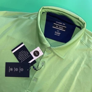 St. Aisle NWT Men’s LT Green Short Sleeve Classic Fit Cotton Polo Shirt - Picture 1 of 7