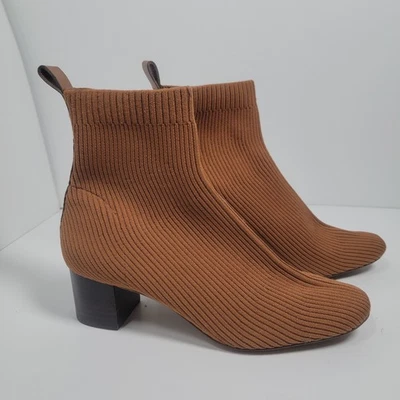 Everlane Mujer 7.5 Guante Bota Punto Acanalado Elástico Pulón Marrón Foto 1 de 4