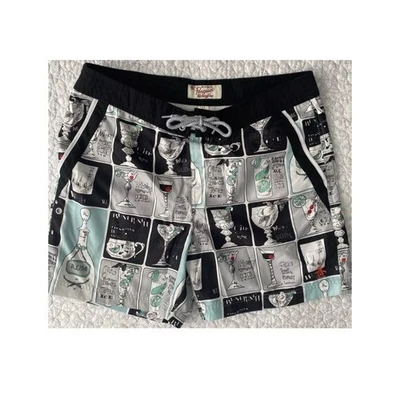 Pantalones cortos de natación forrados Penguin Happy Hour Cocktails para hombre talla 36 ron Tiki Foto 1 de 4