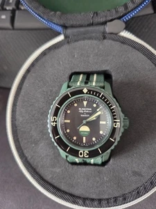 Blancpain x Swatch Fifty Fathoms Green Abyss Watch - Picture 1 of 5