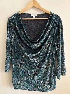 Dressbarn Womens Velvet Burnout Paisley Top Size 2X Fairy Grunge Whimsigoth Y2K - Picture 1 of 11