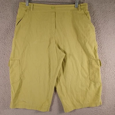 Pantalones Cortos Ciervo Blanco Para Mujer Verde Oliva Talla LP Grandes Pequeños Bolsillos Pull-On Suave Foto 1 de 4
