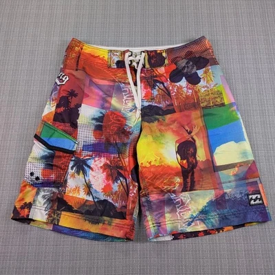 De Colección Billabong Board Shorts Para Hombres 32 Multicolor Playa Natación Surf Y2K Estampado Gráfico Foto 1 de 4